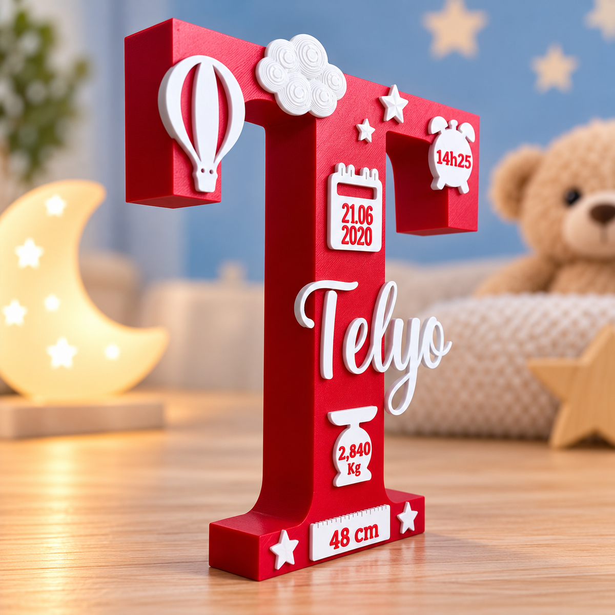 Lettre de naissance personnalisée en impression 3D