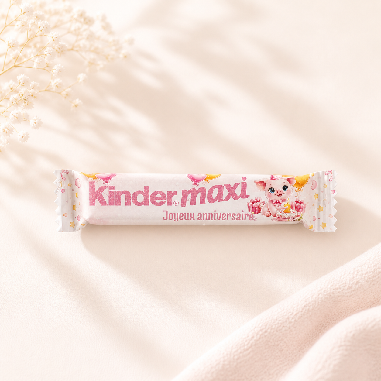 Kinder Maxi Personnalisé Thème Cochon