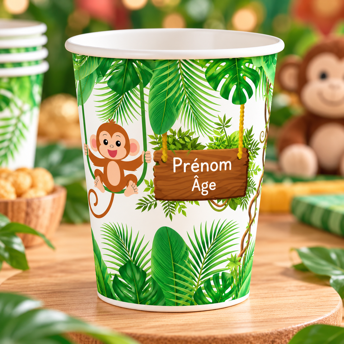 Gobelets carton personnalisés – Jungle (lot de 2)