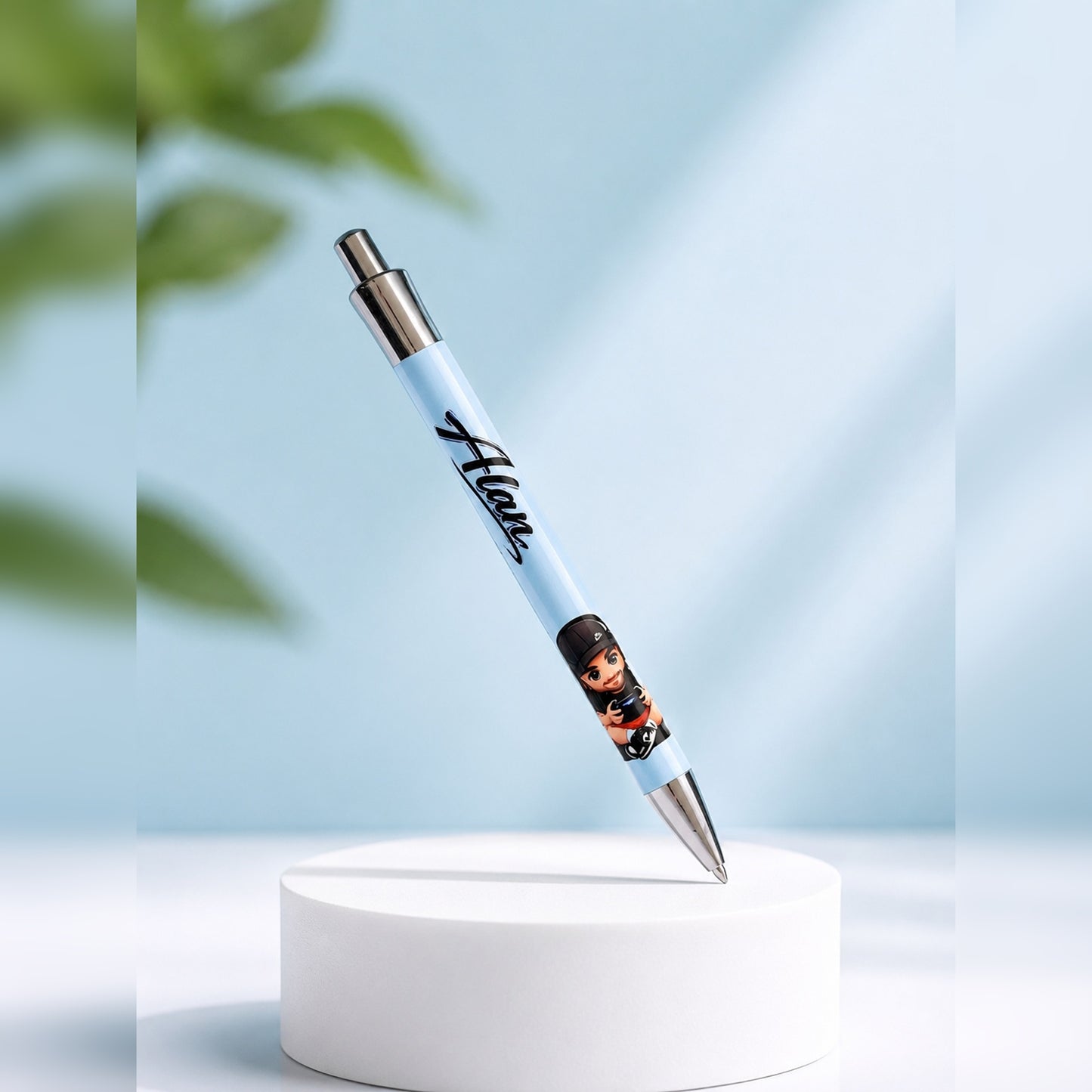 Stylo personnalisé prénom + illustration chibi