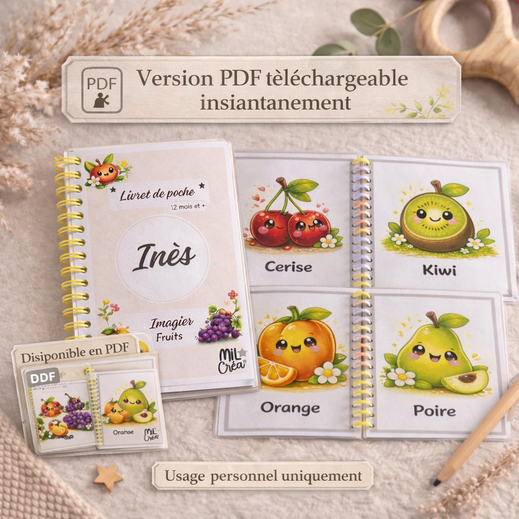 Fruit Picture Book for Baby PDF to Print – Montessori Educational Booklet