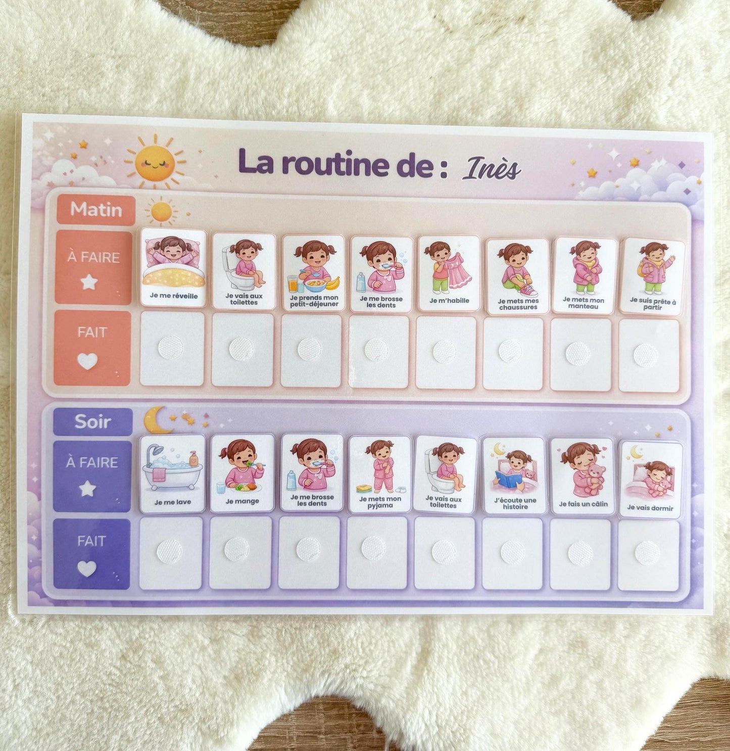 Tableau de routine personnalisé à scratch – Montessori enfant
