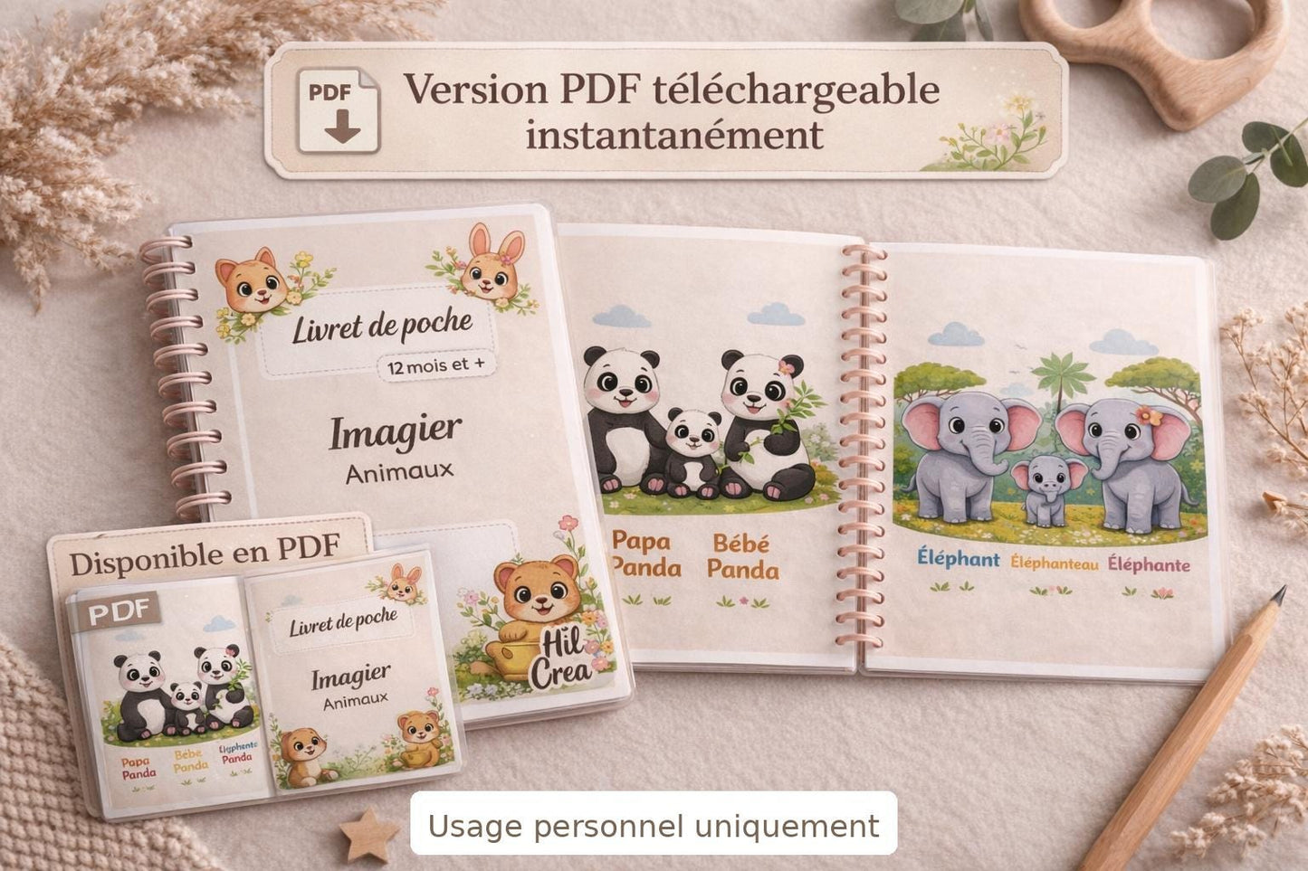 Printable Baby Animal Picture Book PDF – Montessori Educational Booklet