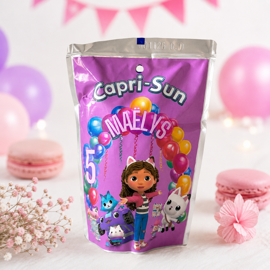 Étiquettes Capri-Sun Personnalisées – Gabby et la Maison Magique
