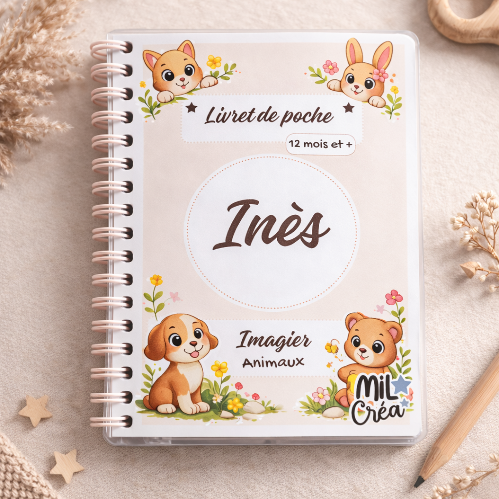 Imagier animaux-fruits-legumes enfant A5 – Livret éducatif Montessori