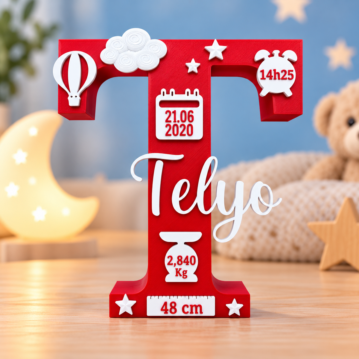 Lettre de naissance personnalisée en impression 3D