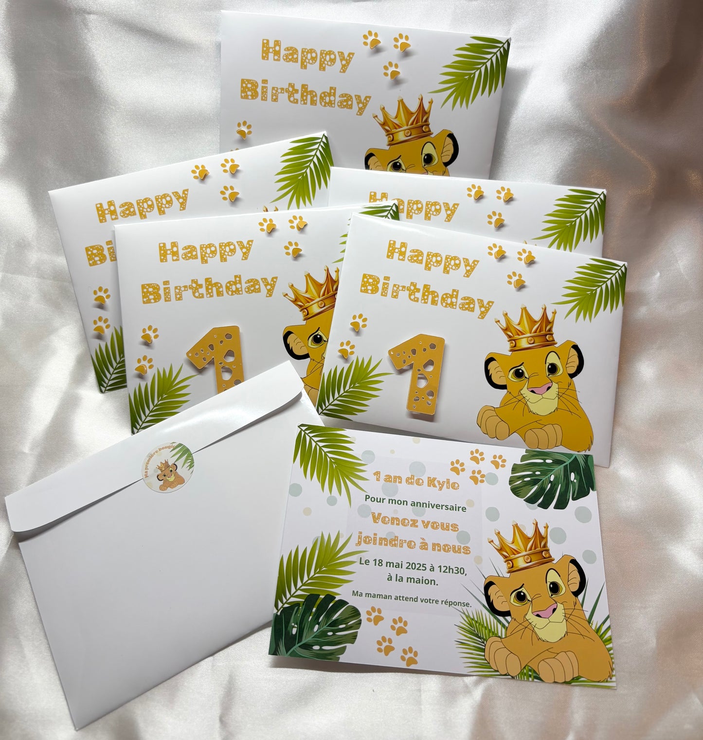 Invitation Thème Simba – Personnalisé