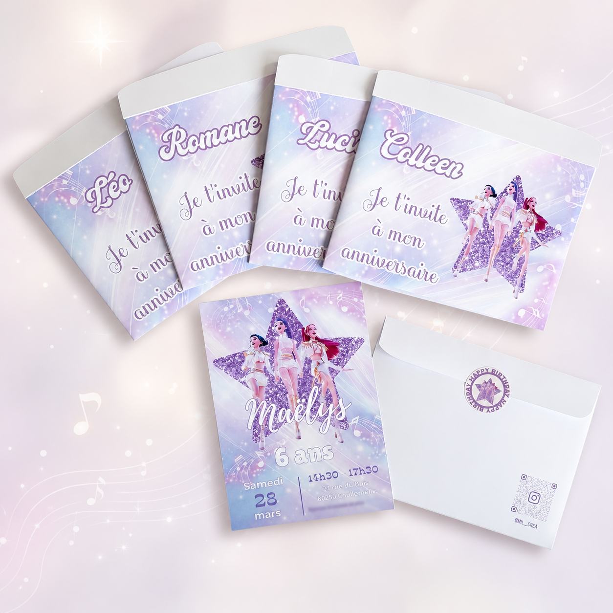 Invitation Thème KPOP – Personnalisé