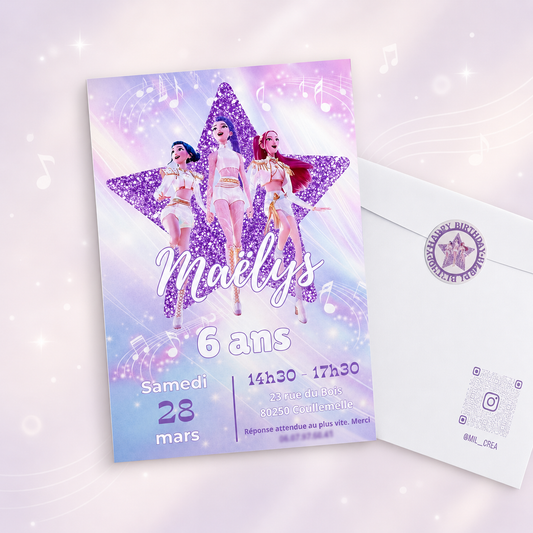 Invitation Thème KPOP – Personnalisé