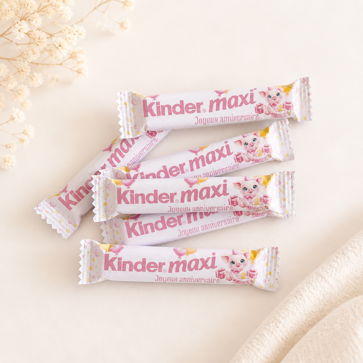 Kinder Maxi Personnalisé Thème Cochon