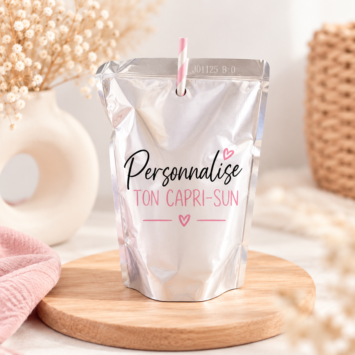 Étiquettes Capri-Sun personnalisées (lot de 4) – Thème au choix