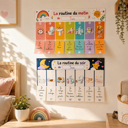 Fiches routine matin et soir personnalisables avec activités à scratch