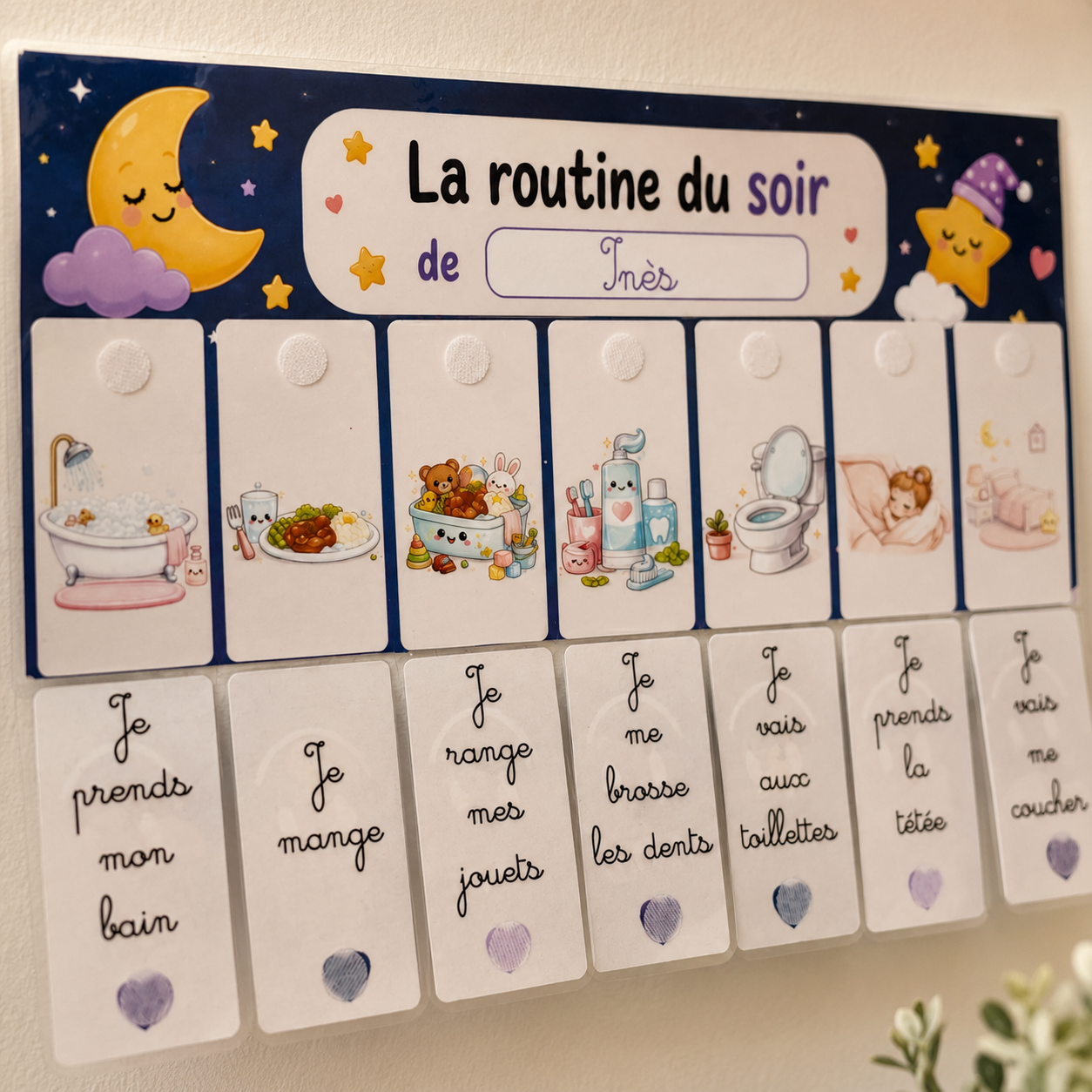 Fiches Routine Matin & Soir Personnalisables – Prénom & Activités