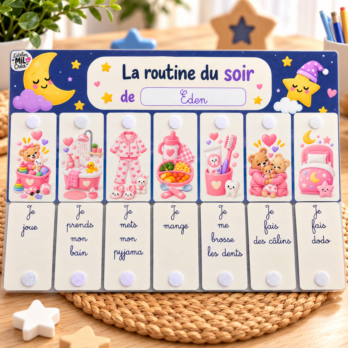 Fiches Routine Matin & Soir Personnalisables – Prénom & Activités