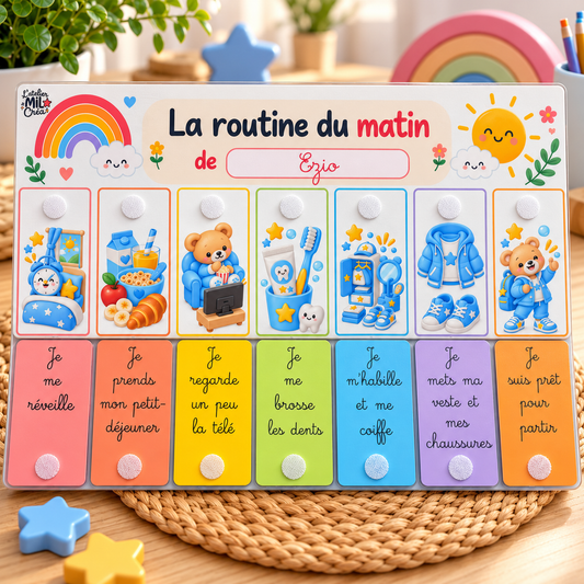 Fiches Routine Matin & Soir Personnalisables – Prénom & Activités