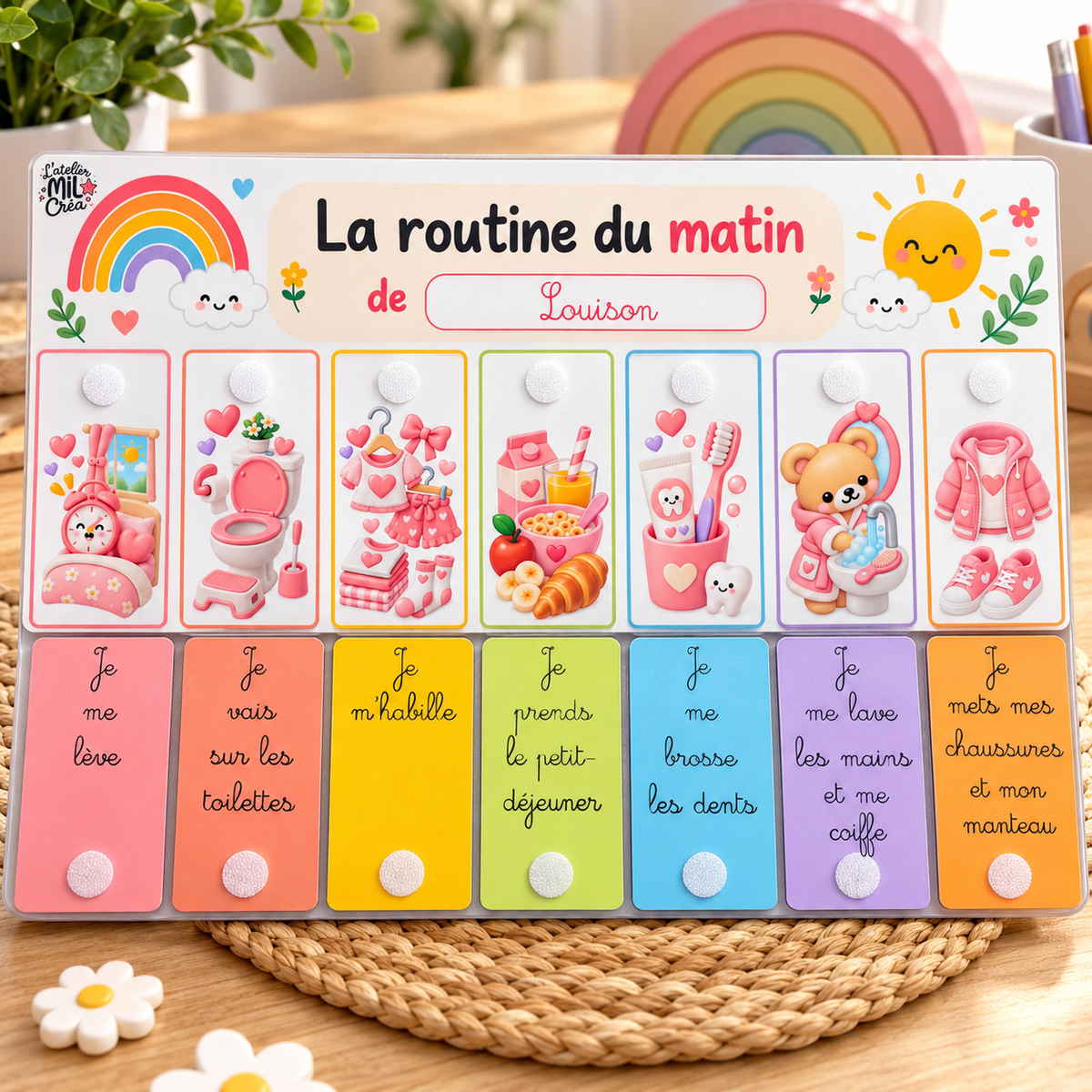Fiches Routine Matin & Soir Personnalisables – Prénom & Activités