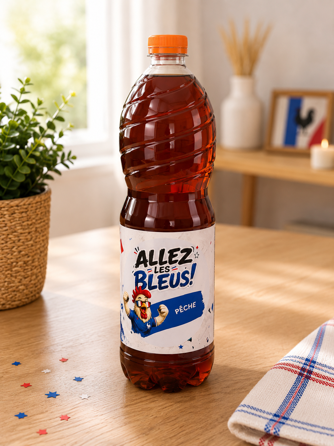 Étiquette Grande Bouteille Personnalisée – Allez les Bleus