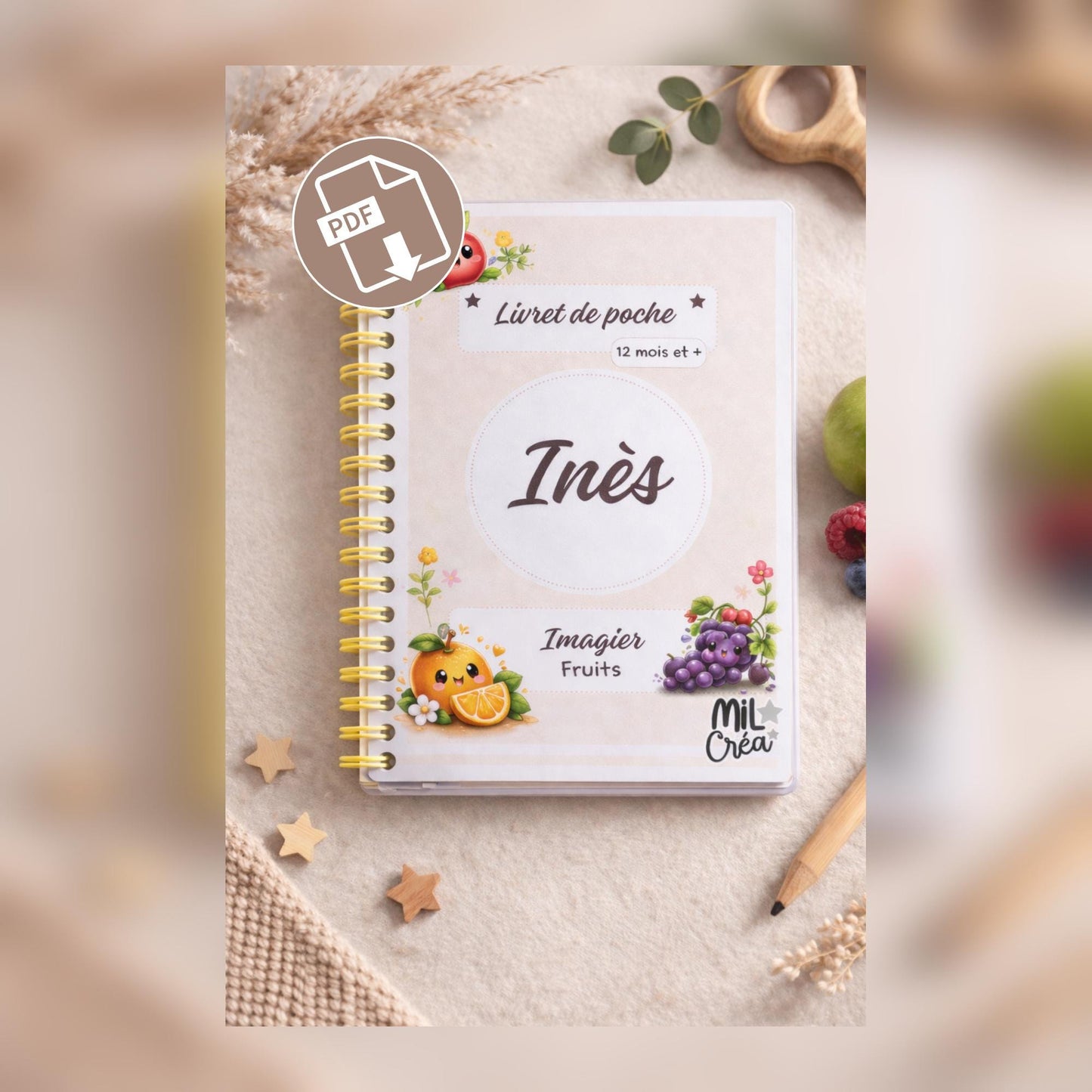 Fruit Picture Book for Baby PDF to Print – Montessori Educational Booklet